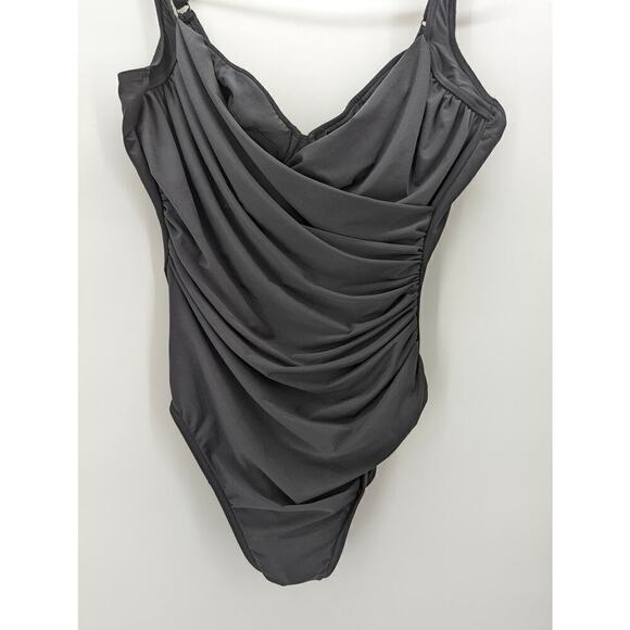 Miraclesuit Talbots 16 One Piece Swim Black NWT Underwire - Picture 5 of 8